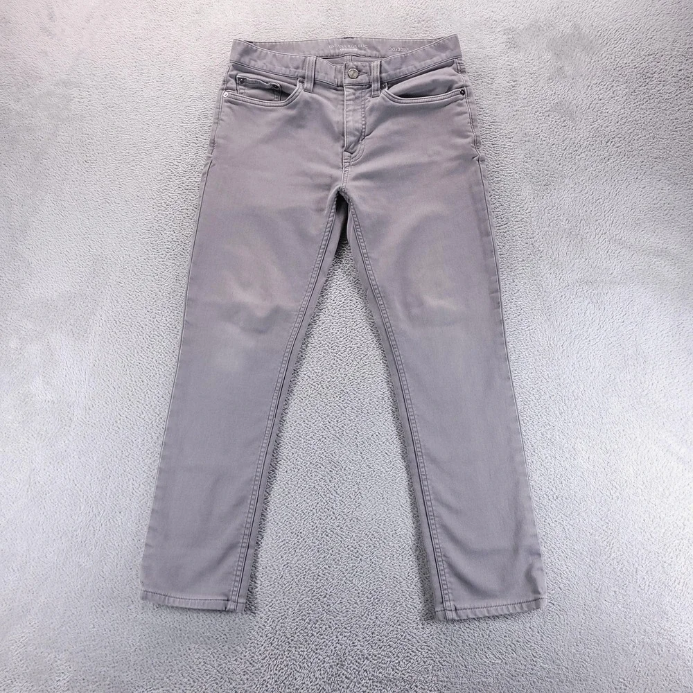 Banana Republic Jeans Mens 30 Gray Traveler Slim Fit Straight‎ Stretch Denim